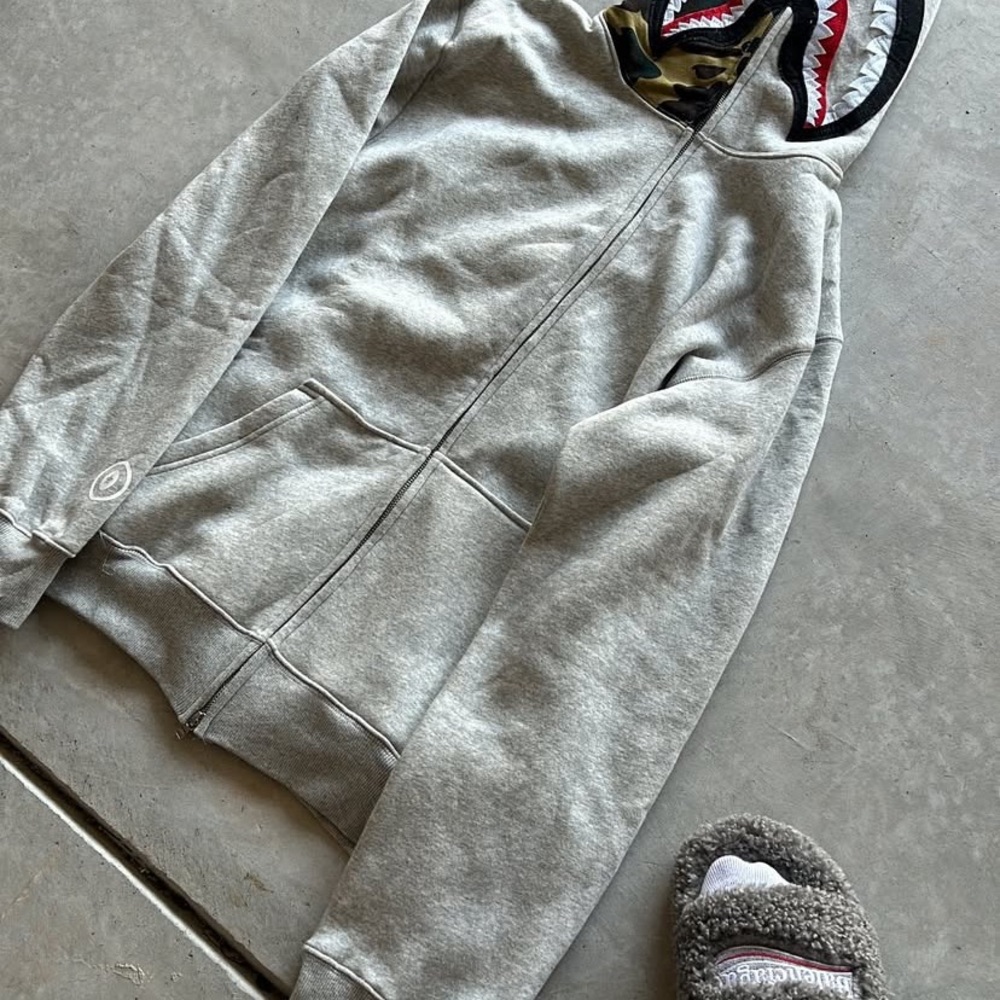 Bape Gray Shark Hoodie
